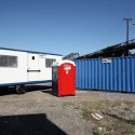 Photo of Mr. John trifecta discount: trailer, storage container, and portable toilet unit