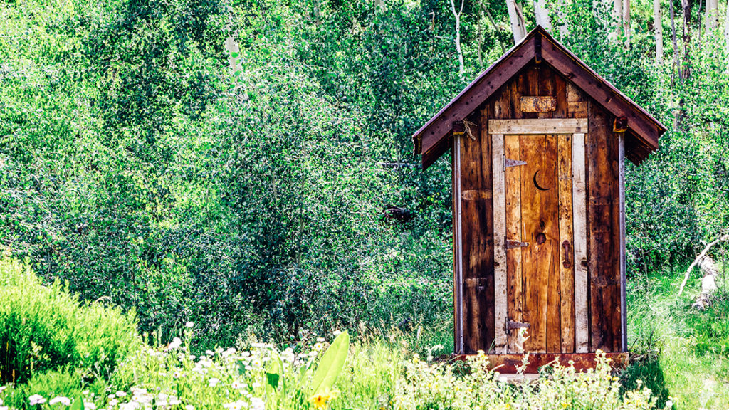 wooden outhouse